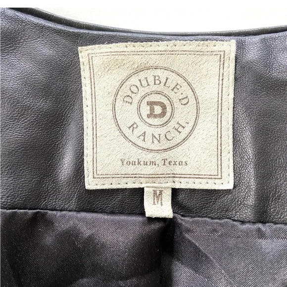 Double D Ranch Black Genuine Leather Beaded Studded Open Bolero Jacket - Picture 8 of 11